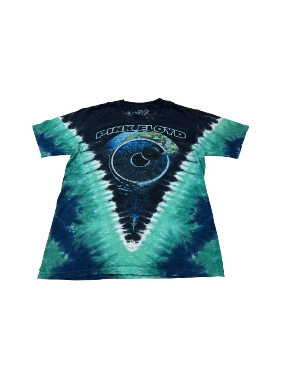 Vintage Liquid Blue Pink Floyd Tie-Dye Shirt Small Adult Eye Design (F966)
